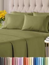 Conjunto de lençóis CGK Unlimited Cal King 6 peças verde sálvia