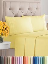 Conjunto de lençóis CGK Unlimited Cal King Size Yellow Oeko-Tex Conjunto de lençóis CGK Unlimited Cal King Size Yellow Oeko-Tex