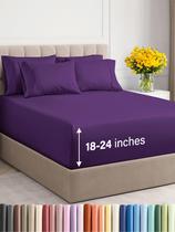 Conjunto de lençóis CGK Unlimited Extra Deep Cal King Purple 6 peças