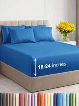 Conjunto de lençóis CGK Unlimited Extra Deep Full, 6 peças, azul royal Conjunto de lençóis CGK Unlimited Extra Deep Full, 6 peças, azul royal