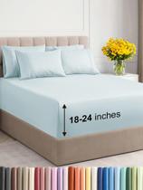 Conjunto de lençóis CGK Unlimited Extra Deep Full 6 peças Ice Blue Conjunto de lençóis CGK Unlimited Extra Deep Full 6 peças Ice Blue
