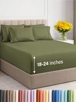 Conjunto de lençóis CGK Unlimited Extra Deep Full, 6 peças, verde sálvia