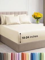 Conjunto de lençóis CGK Unlimited Extra Deep Full de 6 peças em branco Conjunto de lençóis CGK Unlimited Extra Deep Full de 6 peças em branco