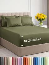 Conjunto de lençóis CGK Unlimited Extra Deep King, 6 peças, verde sálvia Conjunto de lençóis CGK Unlimited Extra Deep King, 6 peças, verde sálvia