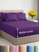 Conjunto de lençóis CGK Unlimited Extra Deep King Purple 6 peças Conjunto de lençóis CGK Unlimited Extra Deep King Purple 6 peças
