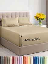 Conjunto de lençóis CGK Unlimited Extra Deep Pocket Queen Beige