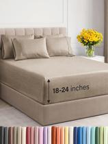 Conjunto de lençóis CGK Unlimited Extra Deep Queen Heathered Beige