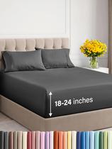 Conjunto de lençóis CGK Unlimited Extra Deep Twin XL cinza 4 peças Conjunto de lençóis CGK Unlimited Extra Deep Twin XL cinza 4 peças