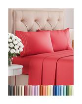 Conjunto de lençóis CGK Unlimited King Size Red Oeko-Tex de 4 peças Conjunto de lençóis CGK Unlimited King Size Red Oeko-Tex de 4 peças