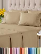 Conjunto de lençóis CGK Unlimited Queen Beige 6 peças