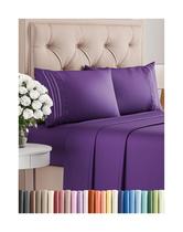 Conjunto de lençóis CGK Unlimited Queen Size Purple Oeko-Tex de 4 peças