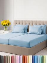 Conjunto de lençóis CGK Unlimited Split King Baby Blue 7 peças Conjunto de lençóis CGK Unlimited Split King Baby Blue 7 peças