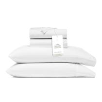 Conjunto de lençóis com bainha exclusivo da BOLL & BRANCH King + Standard, branco Luxo 100% algodão orgânico Inclui 1 fronha plana, 1 ajustada e 2 fronhas de tamanho padrão macio como manteiga