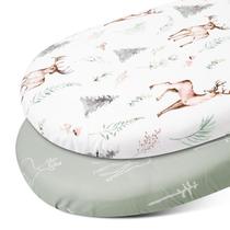Conjunto de lençóis com elástico GLLQUEN Baby, pacote com 2 renas de 81 x 41 cm