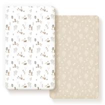 Conjunto de lençóis com elástico GRSSDER, pacote com 2 unidades, 132x71x20 cm, padrão de coelho