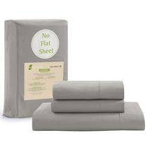 Conjunto de lençóis com elástico LANE LINEN 100% algodão orgânico Queen Silver Conjunto de lençóis com elástico LANE LINEN 100% algodão orgânico Queen Silver