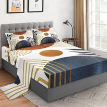 Conjunto de lençóis com elástico WeCozy Queen Size Yellow Mid Century