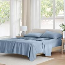 Conjunto de lençóis Comfort Spaces 100% algodão, azul duplo, 3 peças