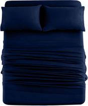 Conjunto de lençóis DAN RIVER Queen 100% algodão azul marinho
