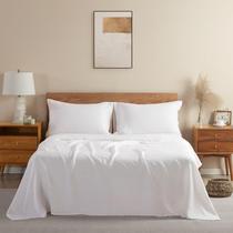 Conjunto de lençóis DAPU Pure Linen 100% linho francês King Size branco