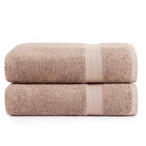 Conjunto de lençóis de banho LANE LINEN 100% algodão 35x66cm, pacote com 2 unidades, taupe