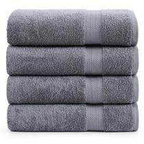 Conjunto de lençóis de banho LANE LINEN 100% algodão, pacote com 4, 35x66cm, Cool Grey Conjunto de lençóis de banho LANE LINEN 100% algodão, pacote com 4, 35x66cm, Cool Grey