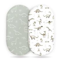 Conjunto de lençóis de berço ajustados, pacote com 2 unidades GRSSDER Dinosaur Soft