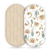 Conjunto de lençóis de berço GRSSDER Stretchy Ultra Soft, pacote com 2