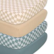 Conjunto de Lençóis de Berço The Peanutshell Orgânico - 4 Peças em Algodão Jersey