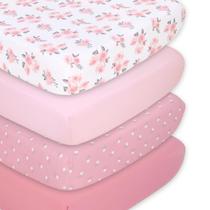 Conjunto de Lençóis de Berço The Peanutshell - Rosa - Super Macio para Bebês