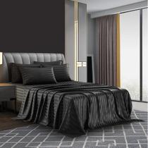 Conjunto de lençóis de cama AiMay Satin Italian Style 6 peças Queen
