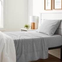Conjunto de lençóis de cama Amazon Basics Cotton Jersey Twin Light Grey