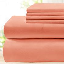 Conjunto de lençóis de cama BYSURE Super Soft 1800 fios King Coral