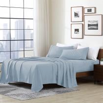 Conjunto de lençóis de cama Cathay Home Essentials Blue Fog Twin XL