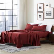 Conjunto de lençóis de cama Cathay Home Essentials Microfiber Burgundy