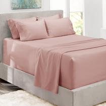 Conjunto de lençóis de cama Hearth & Harbor Luxury Soft King Peach Beige Conjunto de lençóis de cama Hearth & Harbor Luxury Soft King Peach Beige