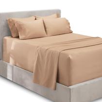 Conjunto de lençóis de cama Hearth & Harbor Luxury Soft Split King Taupe