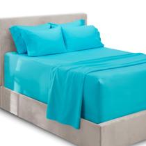 Conjunto de lençóis de cama Hearth & Harbor Twin Blue Extra Deep Pocket