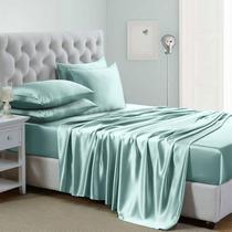 Conjunto de lençóis de cetim Lanest Housing Silk Satin de 6 peças Queen