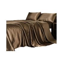 Conjunto De Lençóis De Cetim Queen Size 4 Peças Lençol Ajustável Com Bolsos Profundos Lençol Plano 2