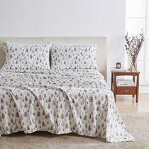 Conjunto de Lençóis de Flanela Queen Size 100% Algodão Turco - Cinza Conjunto de Lençóis de Flanela Queen Size 100% Algodão Turco - Cinza