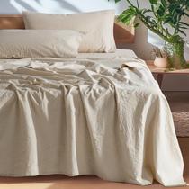Conjunto de lençóis de linho 100% francês SONORO KATE King, 4 peças, 41 cm de profundidade Conjunto de lençóis de linho 100% francês SONORO KATE King, 4 peças, 41 cm de profundidade