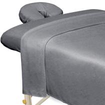 Conjunto de lençóis de massagem para microfibra Pro Premium, 3 peças, cinza