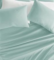 Conjunto de lençóis de microfibra escovada dupla Linen Market Queen Aqua