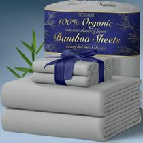 Conjunto de lençóis DECOLURE 100% orgânico, viscose, bambu king size, 4 unidades