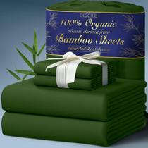 Conjunto de lençóis DECOLURE 100% orgânico, viscose, bambu king size, 4 unidades