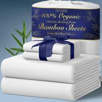 Conjunto de lençóis DECOLURE 100% orgânico, viscose, bambu, tamanho queen size, 4 unidades Conjunto de lençóis DECOLURE 100% orgânico, viscose, bambu, tamanho queen size, 4 unidades