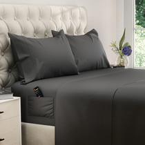 Conjunto de lençóis DREAMCARE California King Microfiber Dark Grey