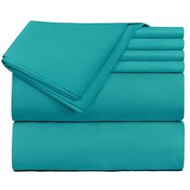 Conjunto de lençóis duplos Hearth & Harbor Extra Deep Pocket Teal Conjunto de lençóis duplos Hearth & Harbor Extra Deep Pocket Teal