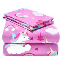 Conjunto de lençóis duplos Joiedomi Purple Unicorn 3P Soft Microfiber Conjunto de lençóis duplos Joiedomi Purple Unicorn 3P Soft Microfiber